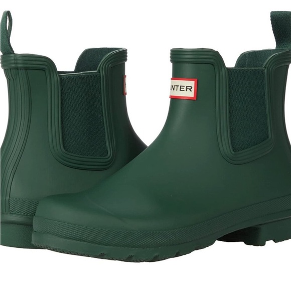 NEW HUNTER Original Chelsea Rain Boots - Waterproof in green For Women 725 6s3 - Picture 1 of 5